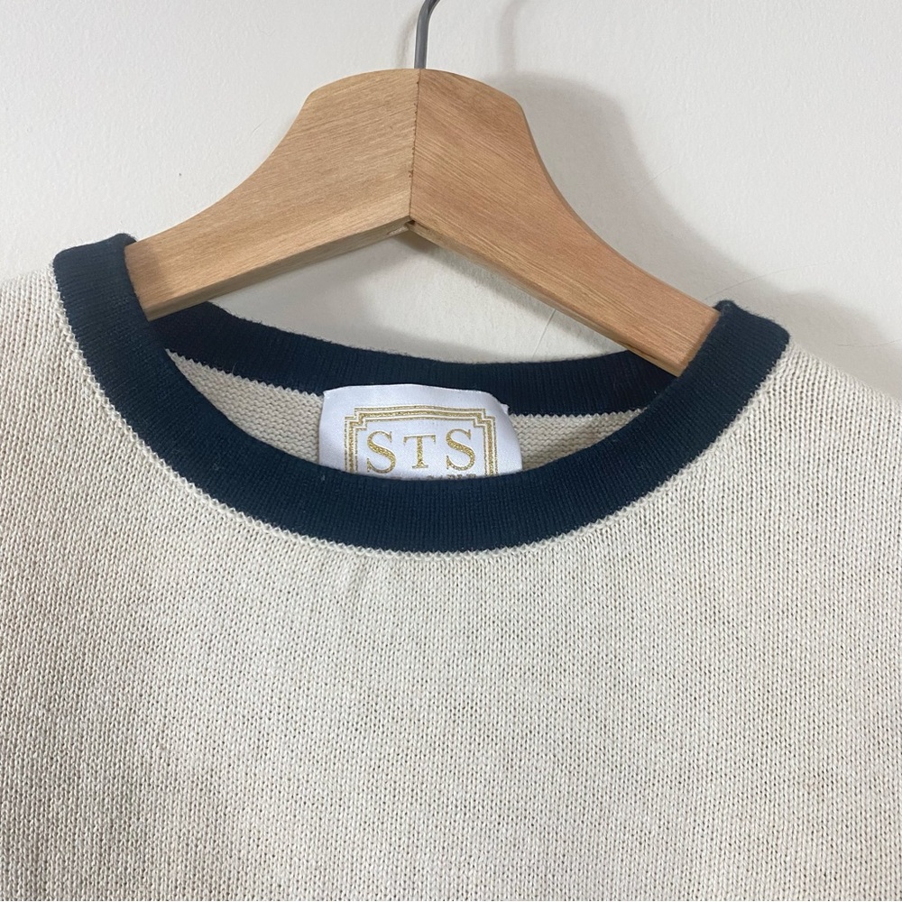 Sail To Sable Faith Bow Back Sweater Cream with Black Bows Cotton Wool Blend - S - Picture 10 of 16